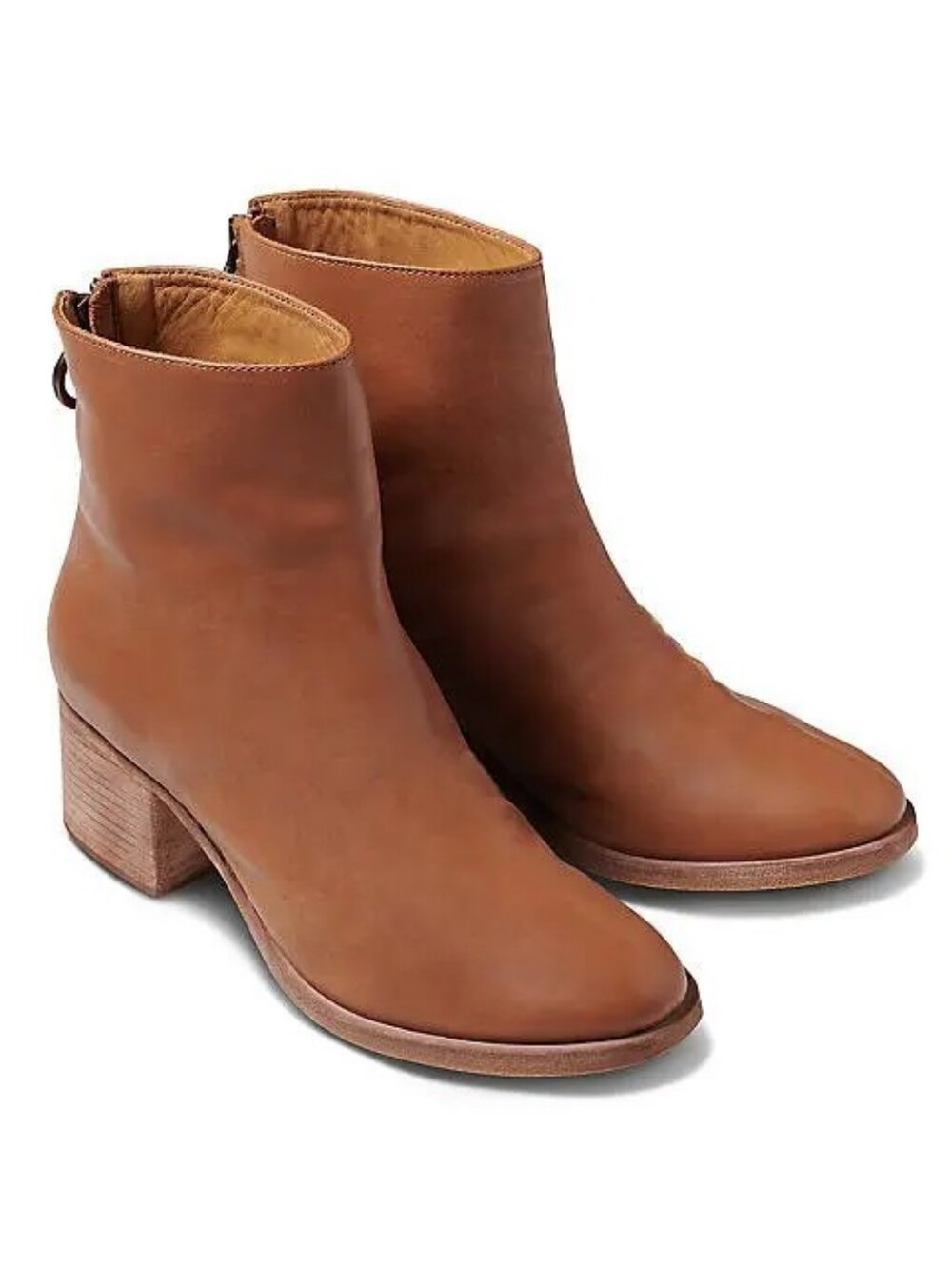 NEW Anthropologie Beek Pheasant Leather Ankle Boots Cognac